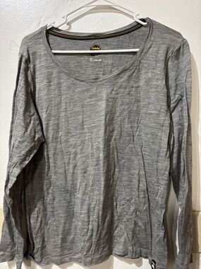 Cabela's Gray Icebreaker Merino Blend Tee with Yellow Trim